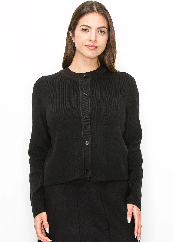 Women's Seasonal Attire Simple Elegance Ribbed Cardigan