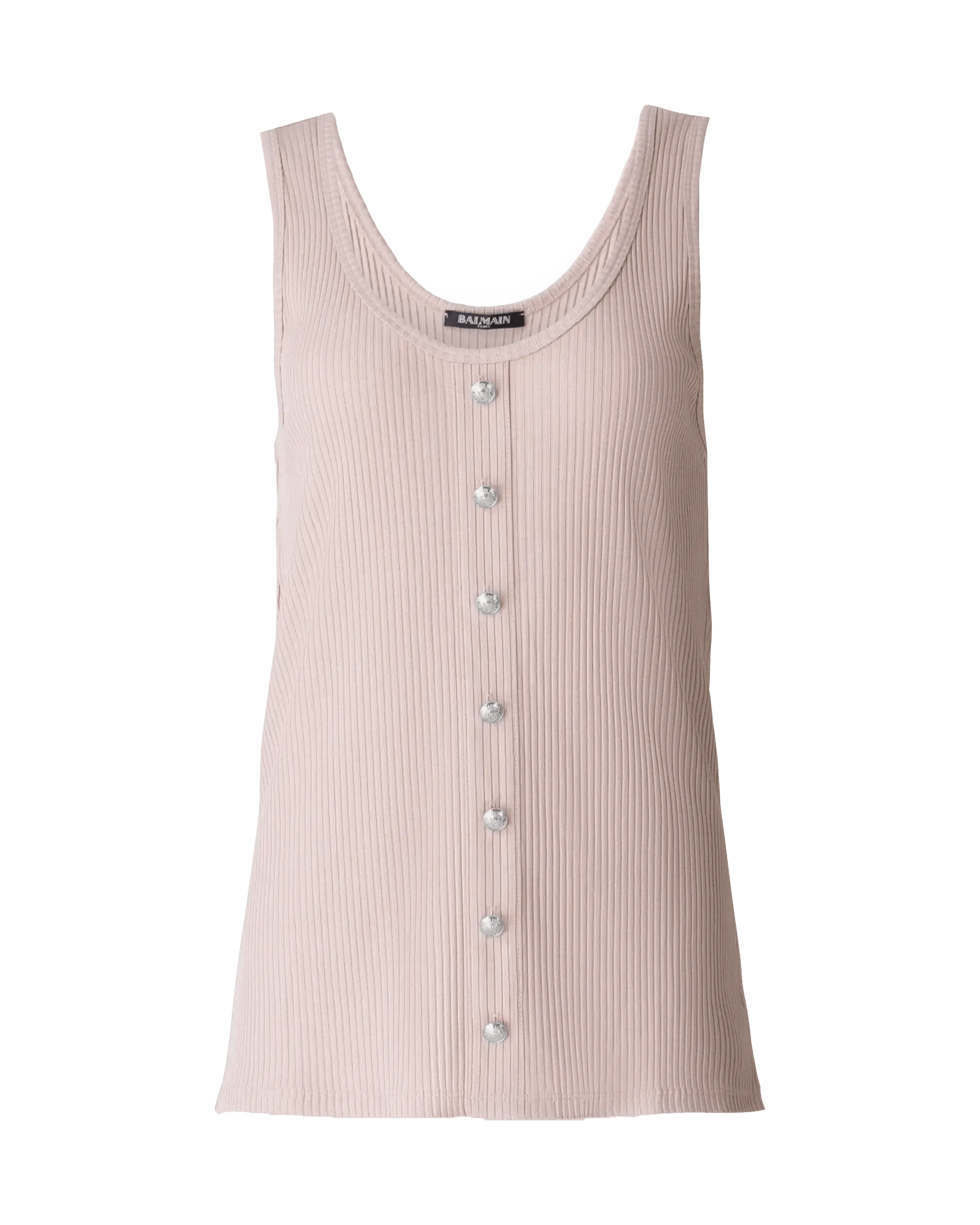 Comfortable Women's Attire Button-Detail Ribbed Tank Top