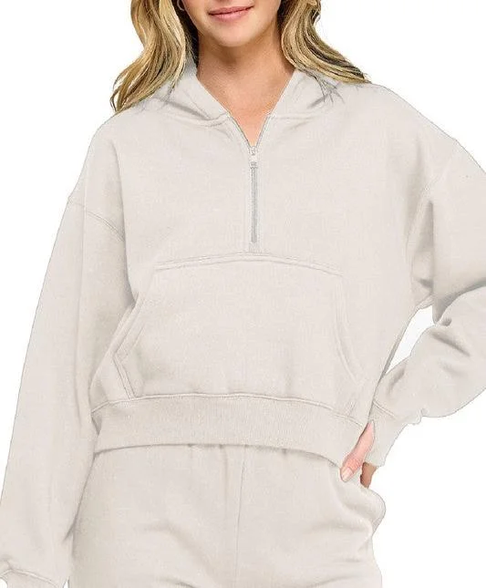 Women's Contemporary Clothing Half Zip Hoodie