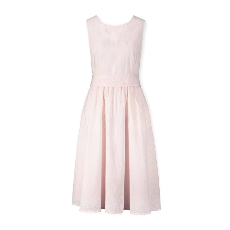 Women's Professional Clothes A-Line Dress with Waist Sash