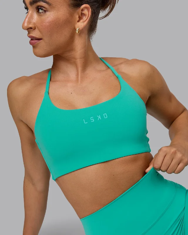 Women's Vintage-Inspired Clothing Twist Sports Bra - Atlantis