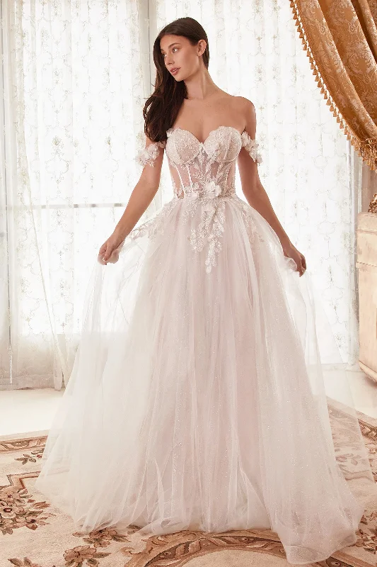 Women's Elegant Apparel Cinderella Divine WN308 Floral A Line Wedding Long Gown