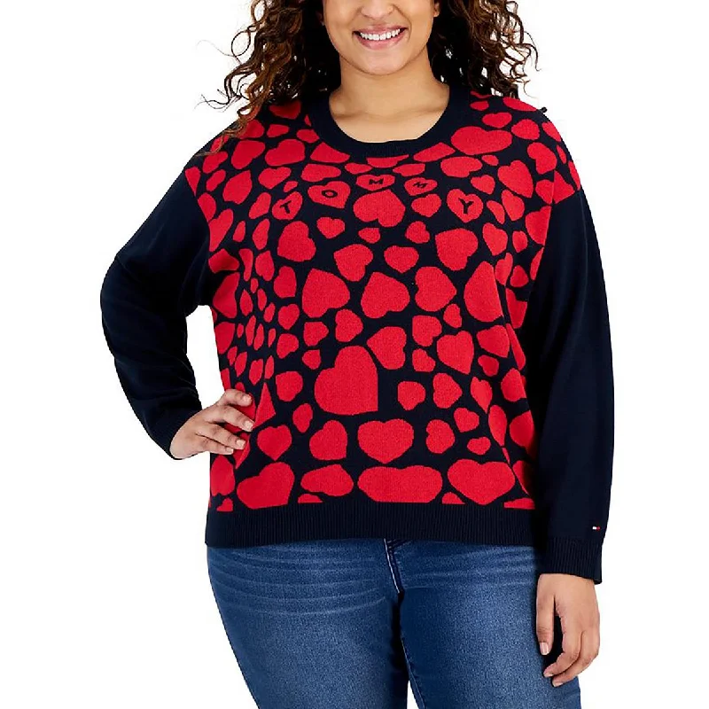 Affordable Trendy Clothes For Women Plus Womens Printed Long Sleeve Crewneck Sweater