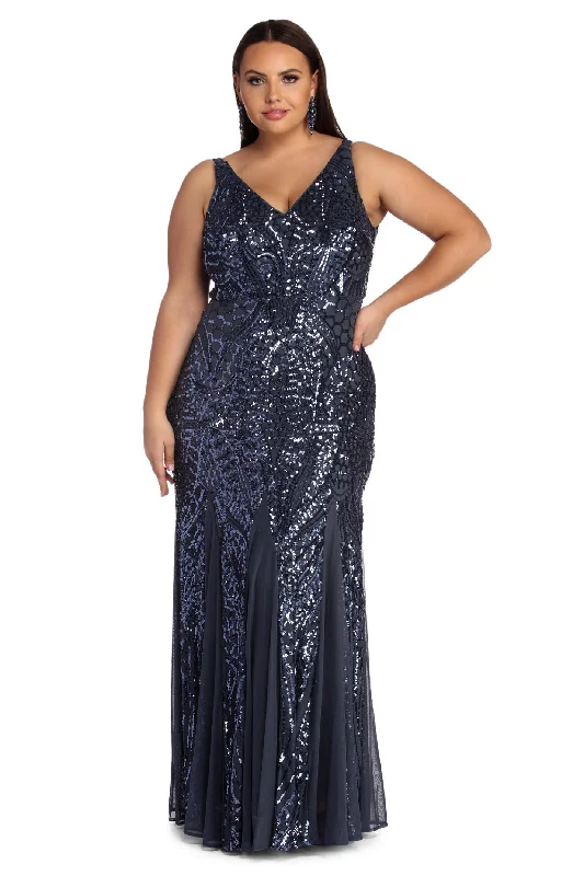 Women's Classic Outfit Plus Shana Formal Sequin Dress