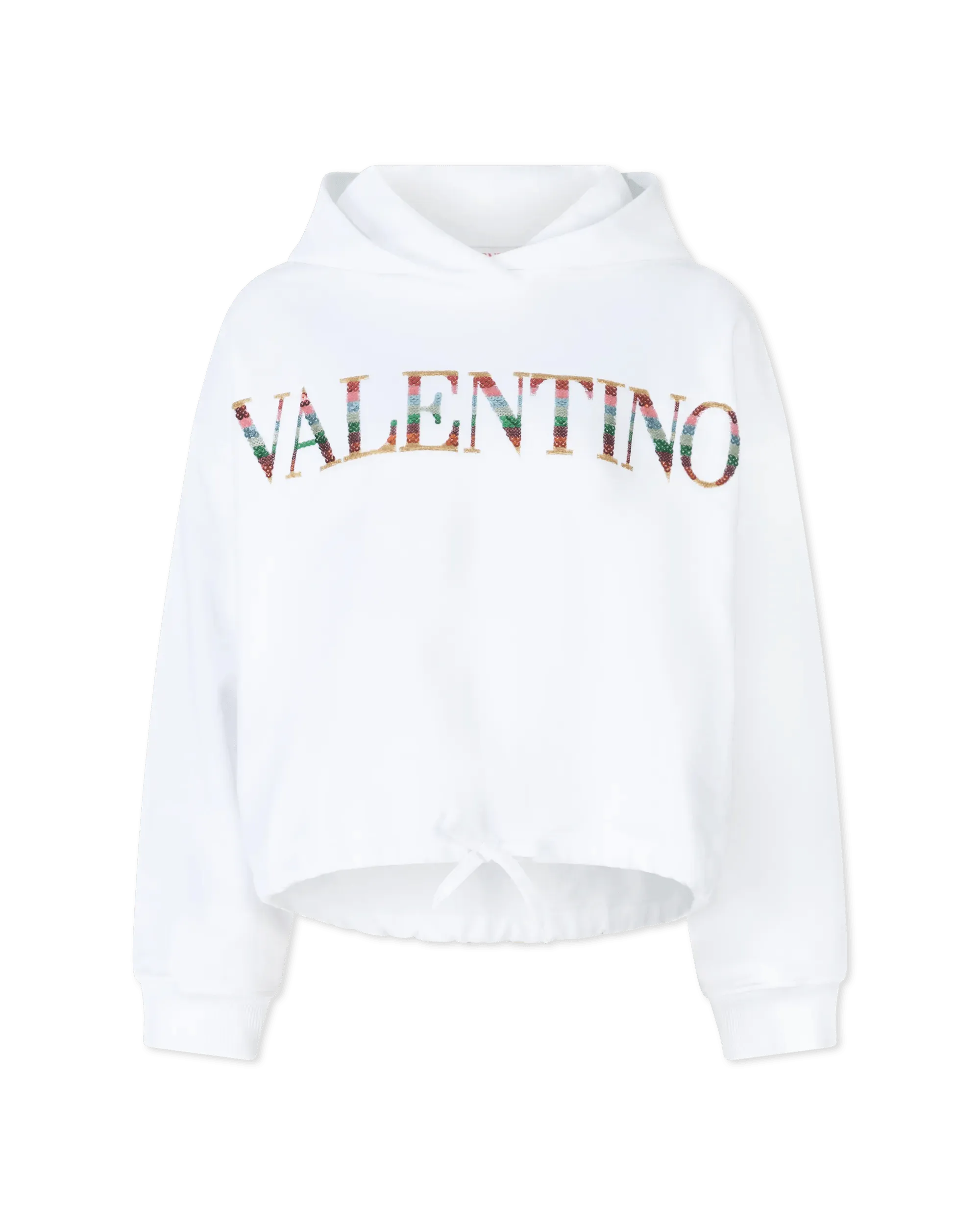 Affordable Luxury Women's Apparel Valentino Logo Embroidered Hoodie