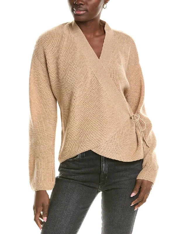 Stylish Outerwear Clothes For Women Brodie Cashmere Wool & Cashmere-Blend Ribbed Wrap Cardigan