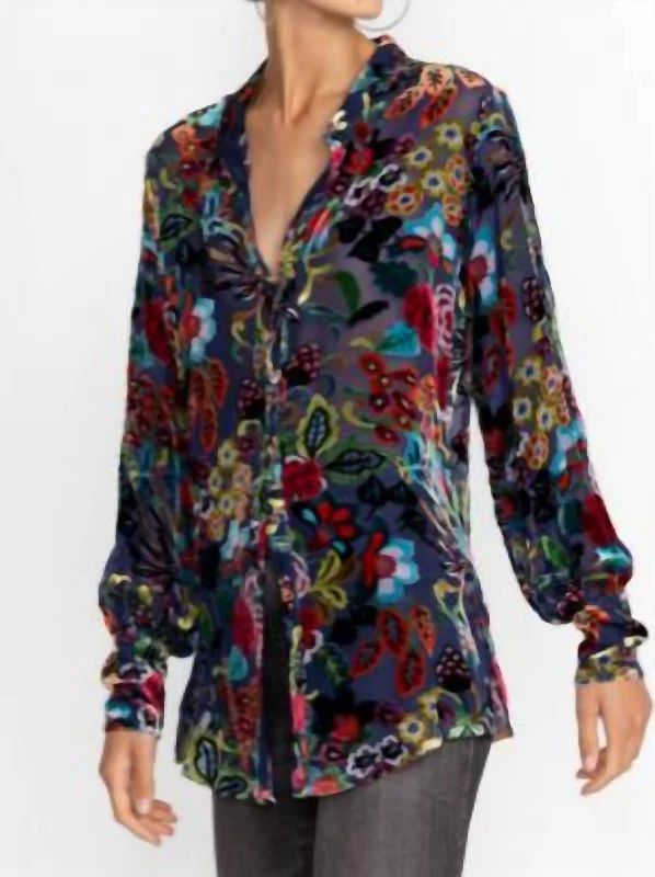 Women's Clothing With Trendy Designs Minto Burnout Yrene Blouse In Mti