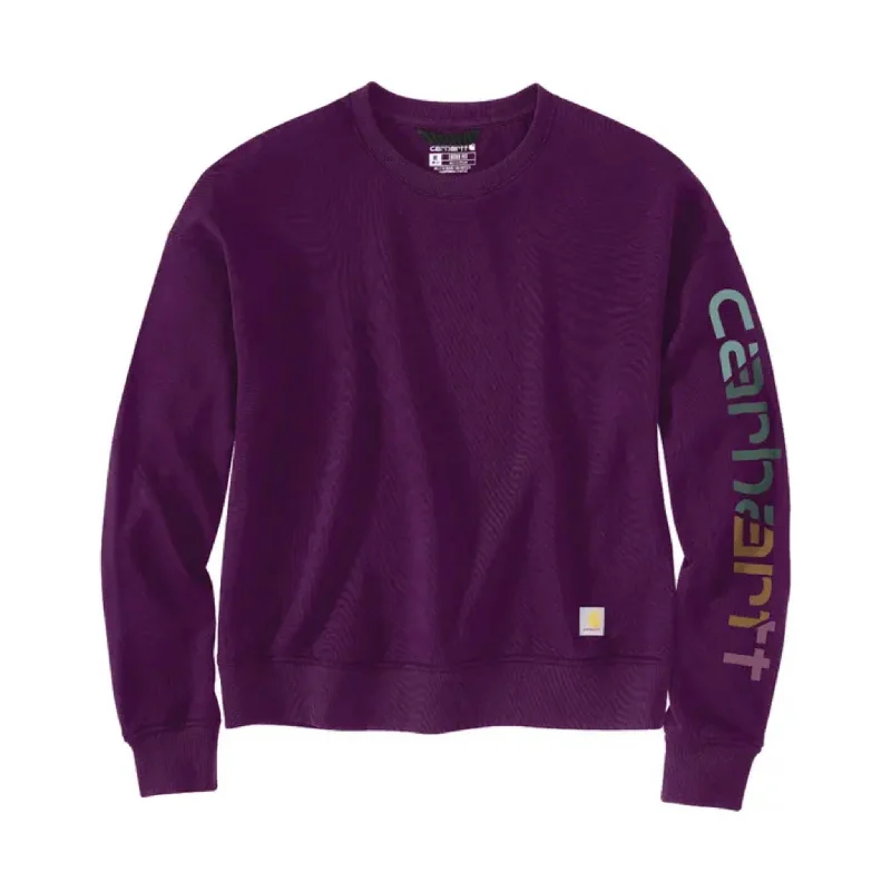 Women's Classic Attire Carhartt Women's Tencel Fiber Series Loose Fit Long Sleeve Graphic Sweatshirt - Eggplant