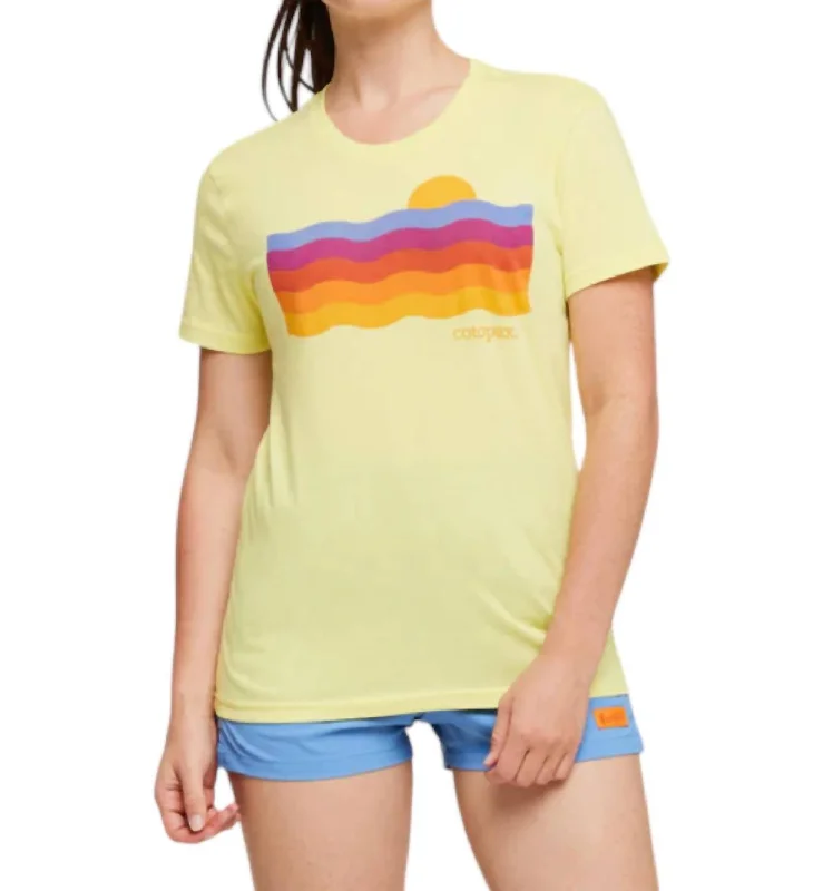 Women's Urban Clothing Disco Wave Organic T Shirt In Yellow