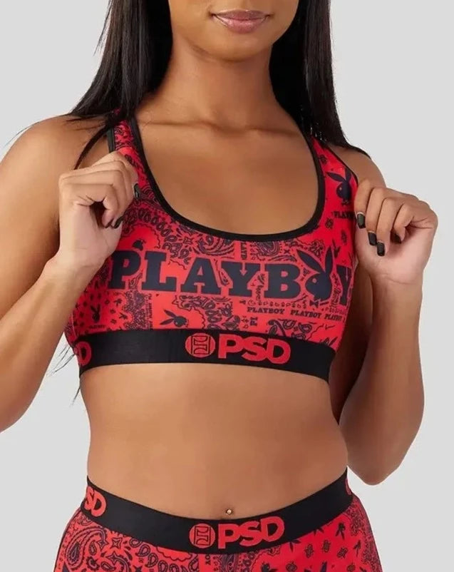 Women's Elegant Formal Outfit Playboy Paisley Sports Bra