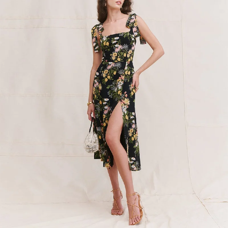 Women's Clothing Apparel Sets FashionSierra - Sexy Midi Dress Elegant Vintage Floral Print Chiffon Summer Boho Beach Dress Women's Clothing Apparel Sets FashionSierra - Sexy Midi Dress Elegant Vintage Floral Print Chiffon Summer Boho Beach Dress