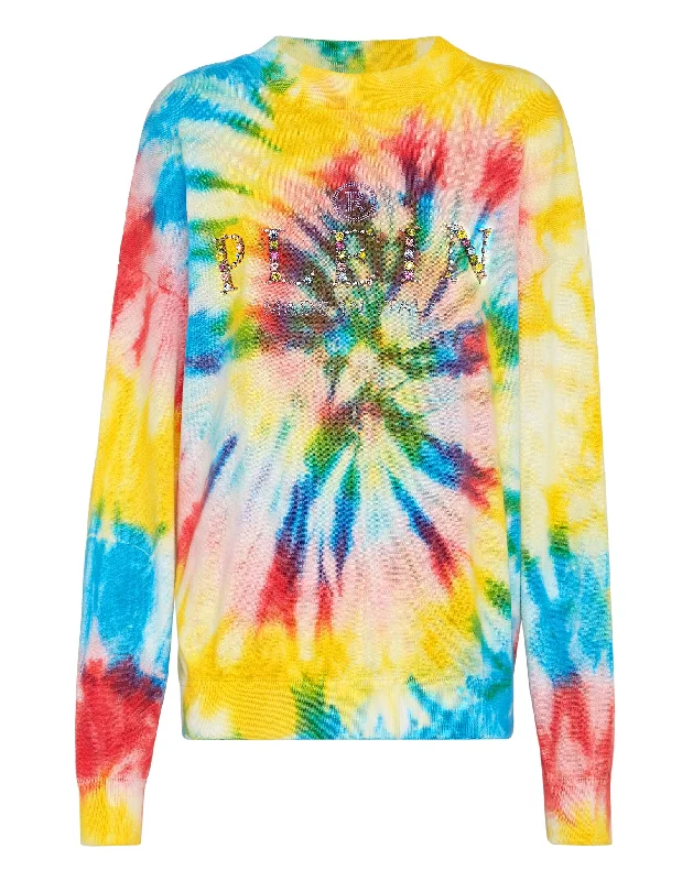 Women's Athletic Apparel Pullover Round Neck LS  Tie dye