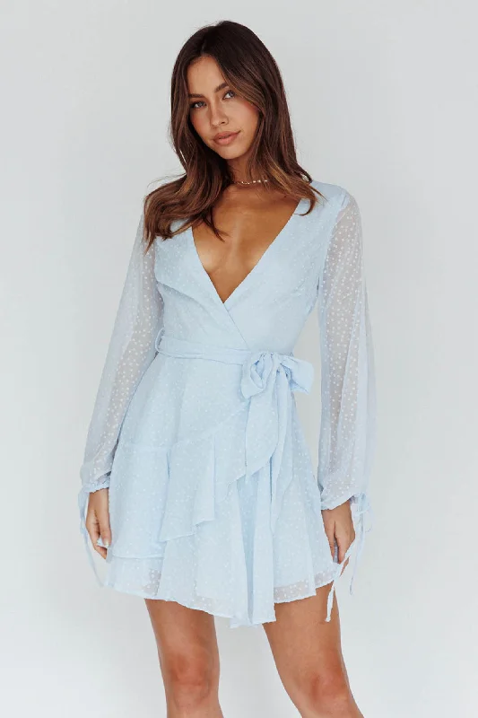 Women's Clothing And Garments Sets Sheri Hail Spot Chiffon Dress Blue