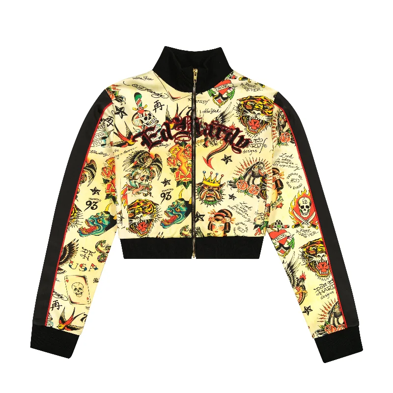 Affordable Women's Garments Shrunken Flashboard Multi Track Jacket
