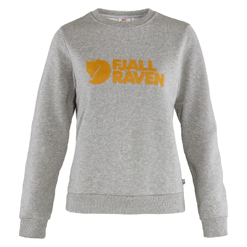 Plus-Size Women's Garments Fjallraven Womens Logo Sweater Grey Melange