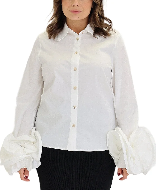 Women's Night-Out Clothes Blouse w/ Ruffle Sleeves