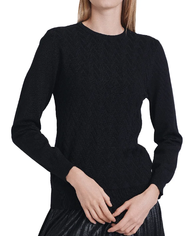 Casual Garments For Women Sweater w/ Zig Zag Pattern