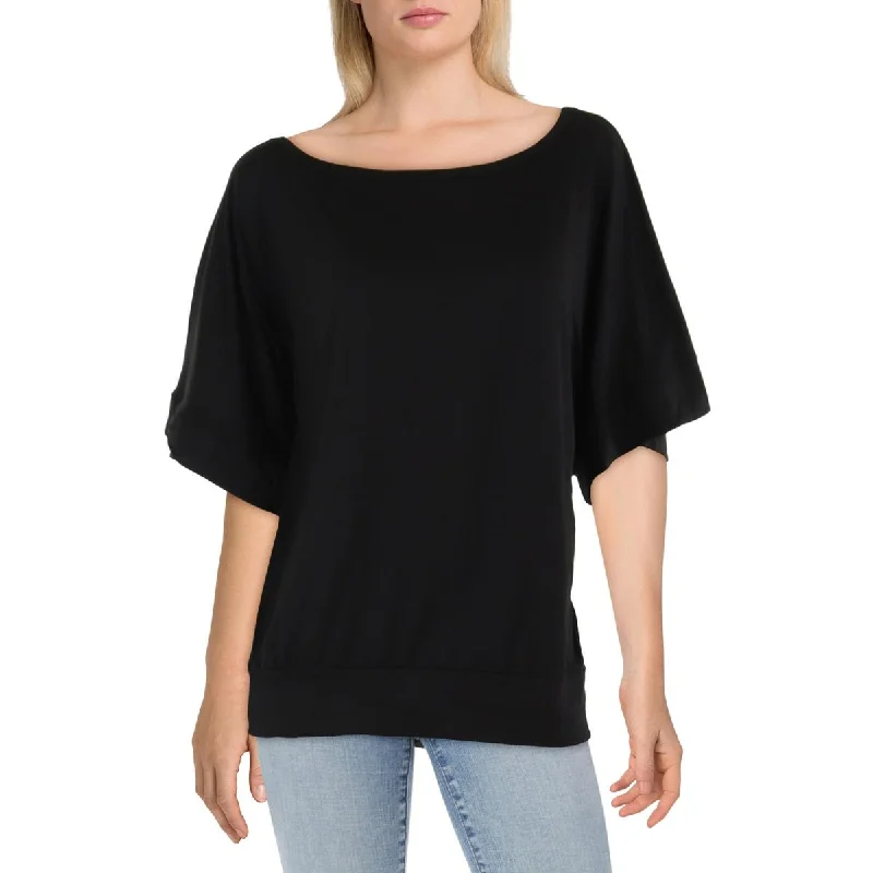 Women's Night-Out Clothes Womens Boatneck Short Sleeve Blouse