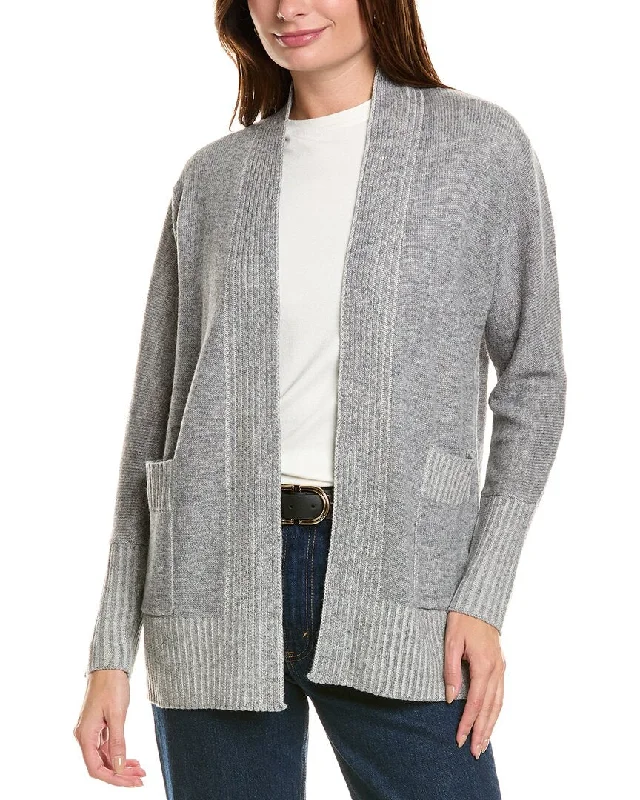 Women's Seasonal Wardrobe Clothing Forte Cashmere Plaited Wool & Cashmere-Blend Cardigan