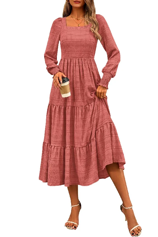 Women's Wardrobe Apparel CFLONGE Women's Fall Dresses 2024 Puff Long Sleeve Square Neck Dress High Waist Smocked A-Line Flowy Wedding Party Maxi Dress(Bean Paste Pink,Small) Women's Wardrobe Apparel CFLONGE Women's Fall Dresses 2024 Puff Long Sleeve Square Neck Dress High Waist Smocked A-Line Flowy Wedding Party Maxi Dress(Bean Paste Pink,Small)