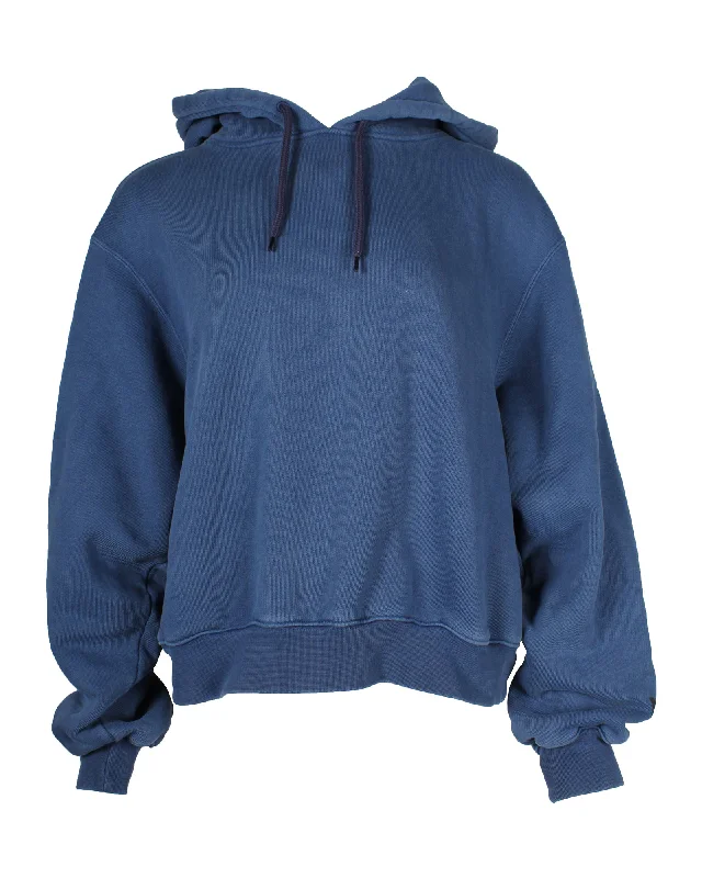 Vintage-Inspired Garments Alexander Wang Drawstring Hoodie in Blue Cotton