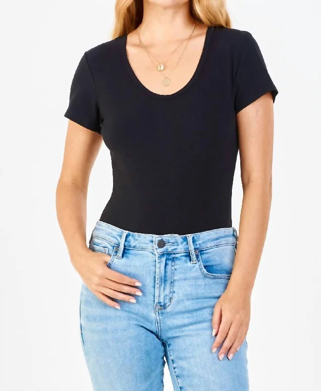 Women's Charming Outfit For Events Shiloh Scoop Neck Bodysuit In Black