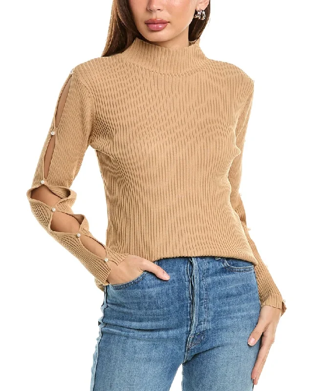 Women's Athletic Apparel Nanette Nanette Lepore Ribbed Turtleneck Sweater