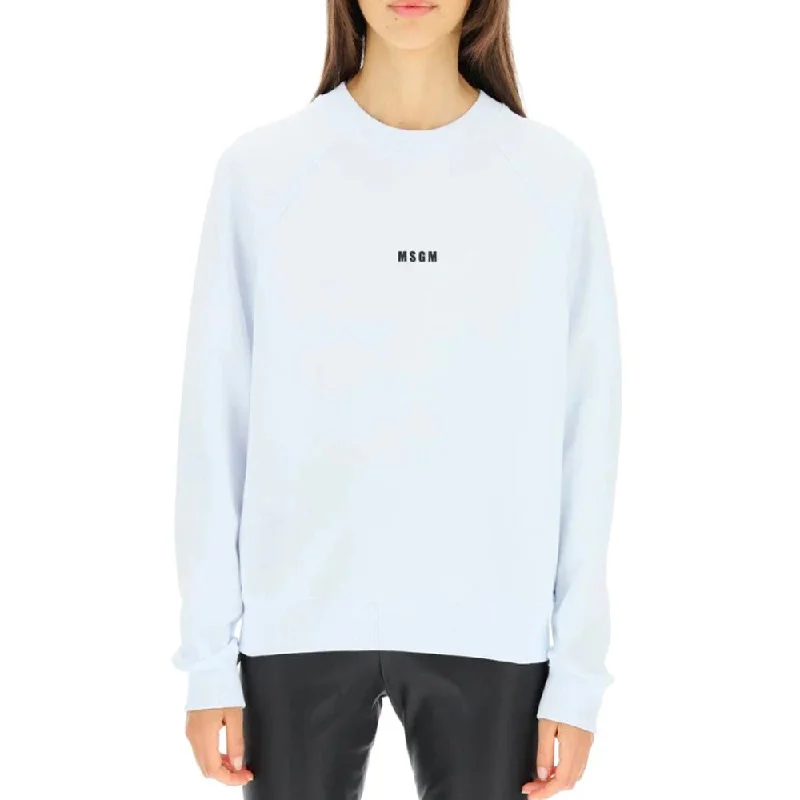 Women's Vacation Outfit Set Women's Micrologo Print Sweatshirt Optical White