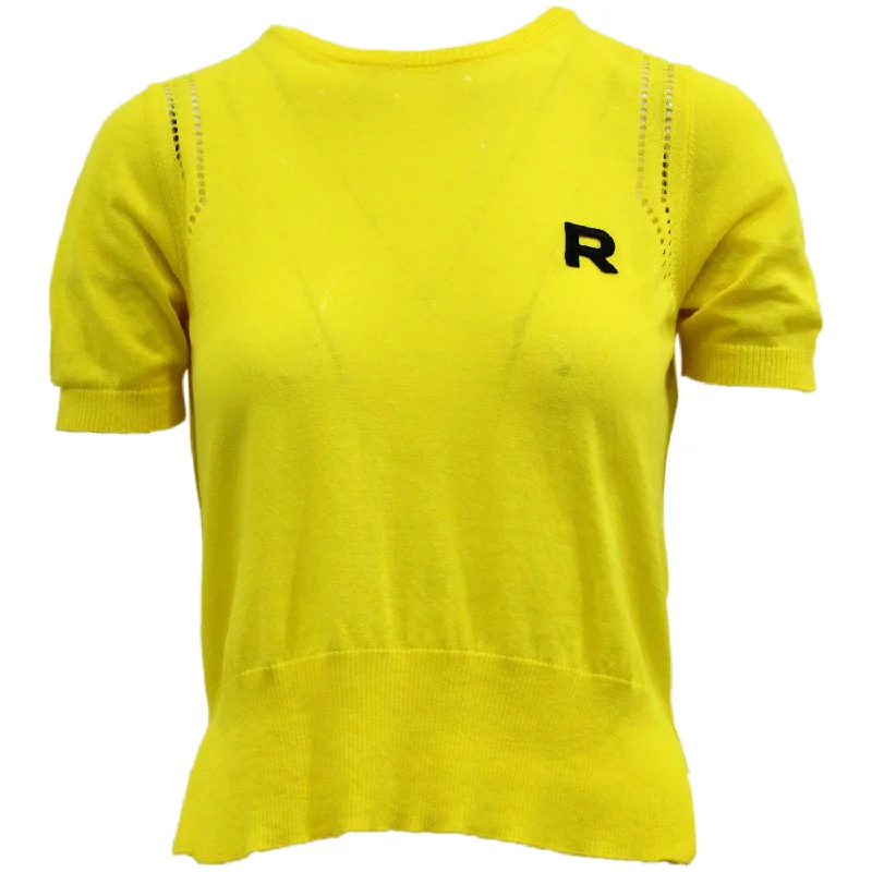 Chic Women's Garments Rochas Knitted T-shirt in Yellow Cotton