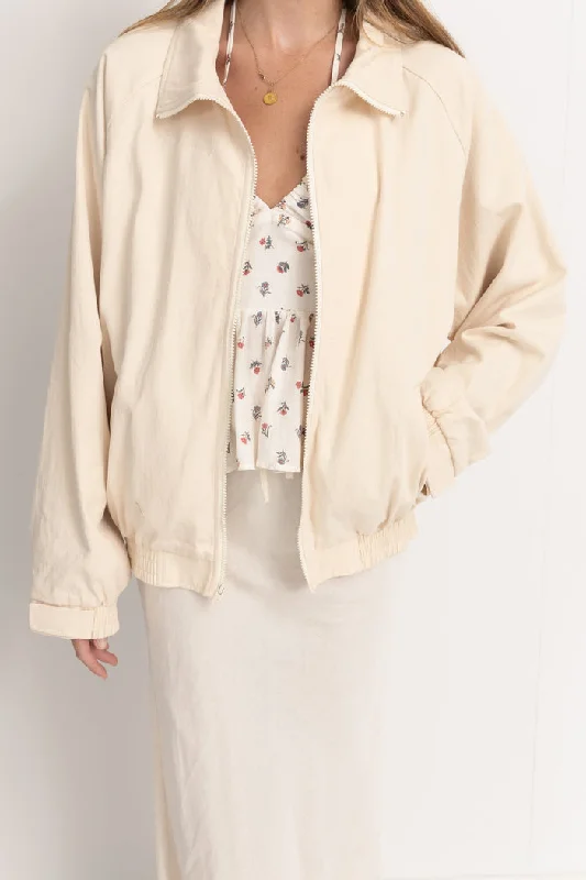 Fashionable Women's Casual Apparel Rhythm Santa Monica Bomber Jacket - CREAM