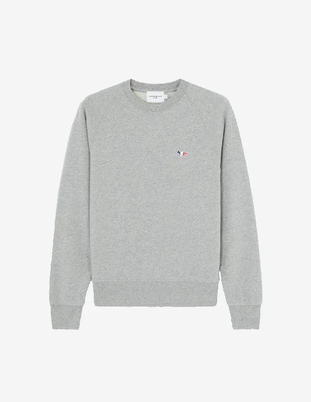 Women's Weekend Outfit Women's Tricolor Fox Patch Adjusted Sweatshirt Grey Melange