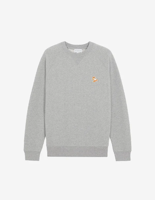 Modern Women's Outfit Unisex Chillax Fox Patch Classic Sweatshirt Grey Melange