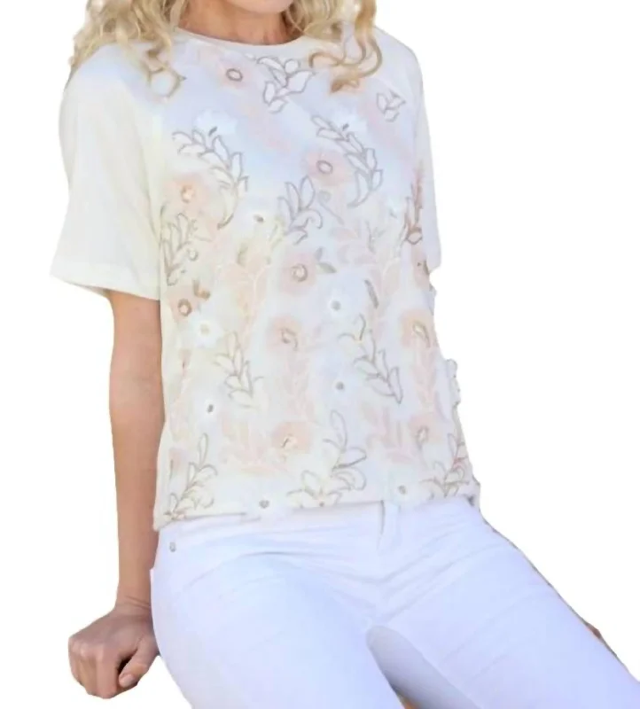 Women's Fashion-Forward Apparel Kylee Short Sleeve Sweatshirt In Blush Blossom