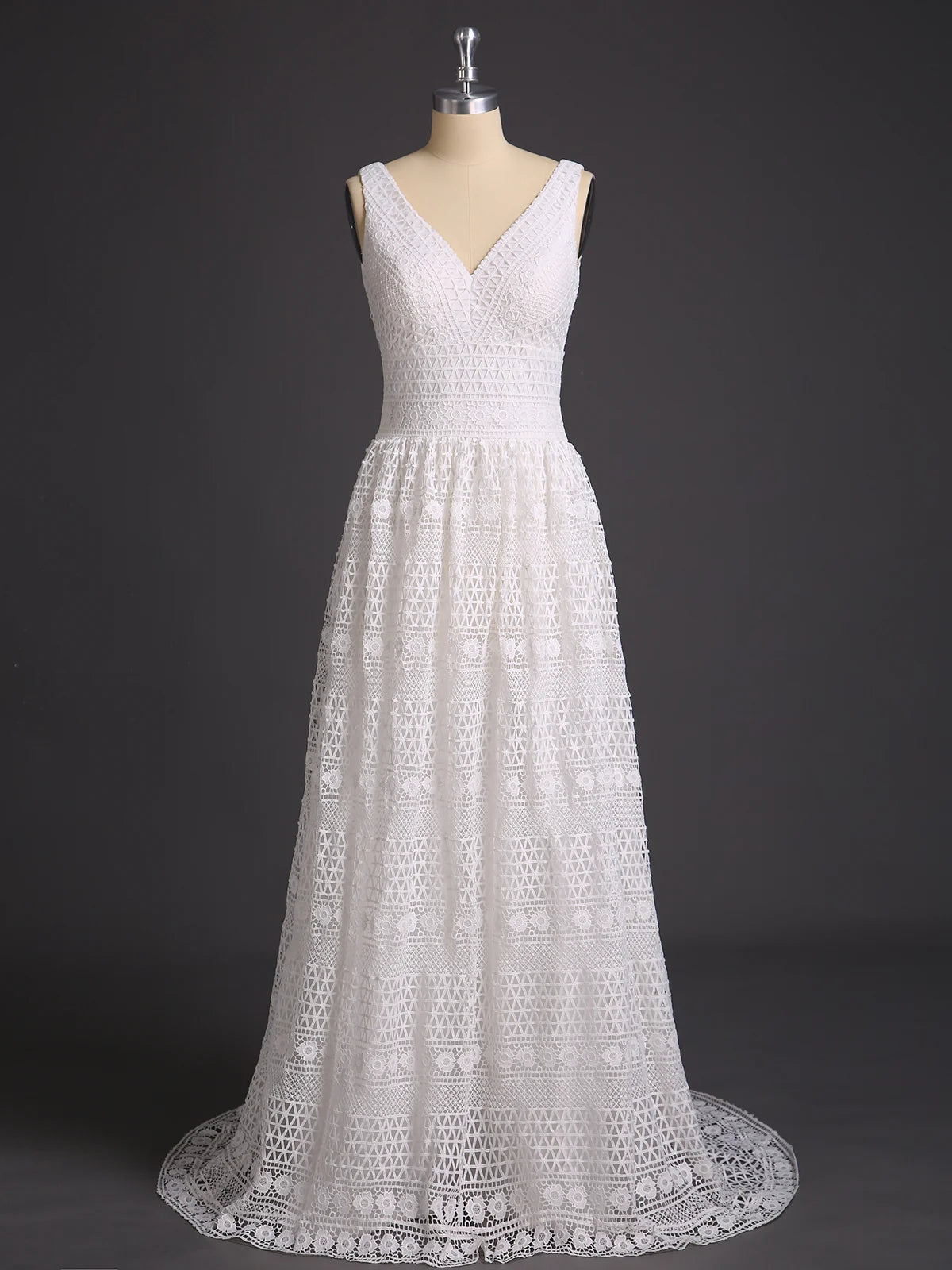 Affordable Women's Apparel Wedding Dresses V Neck Backless Lace Bohemian Style Beach wedding Personality Dresses