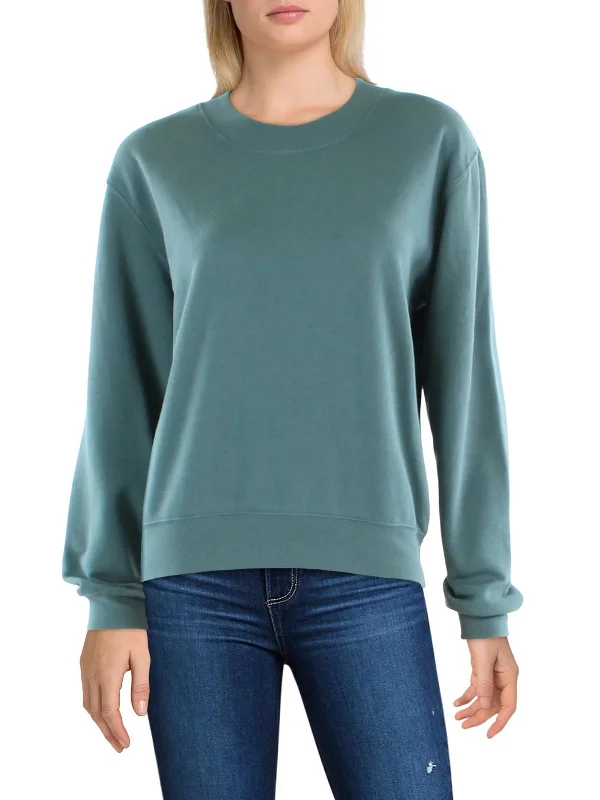 Women's Plus-Size Apparel Womens Crewneck Ribbed Trim Sweatshirt