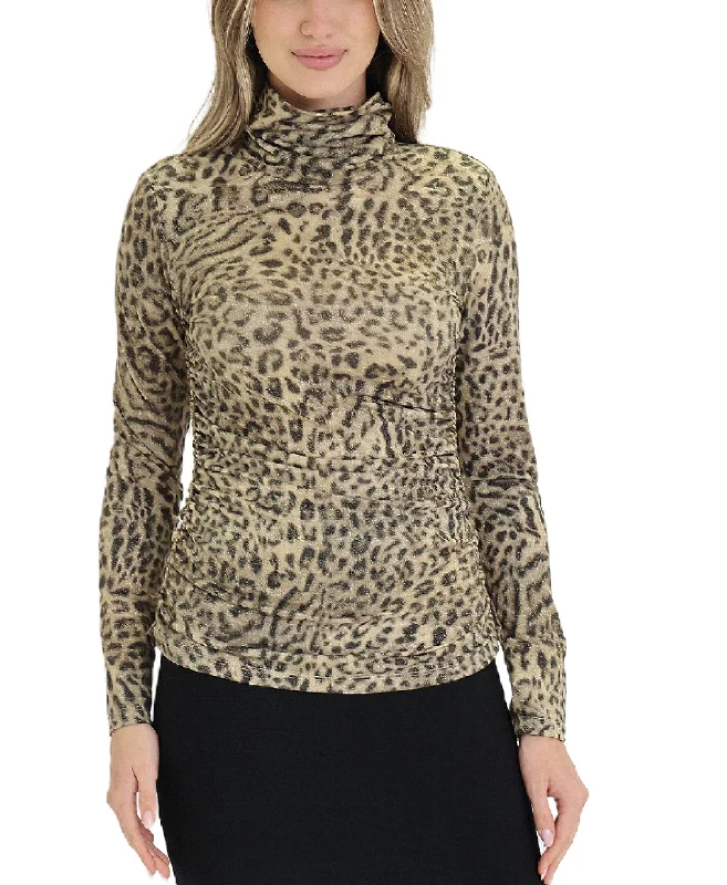 Affordable Women's Clothes Shimmer Animal Print Blouse