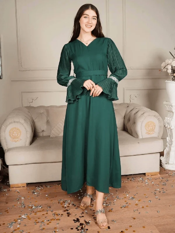 Women's Elegant Formal Outfit Lilie Dress In Green