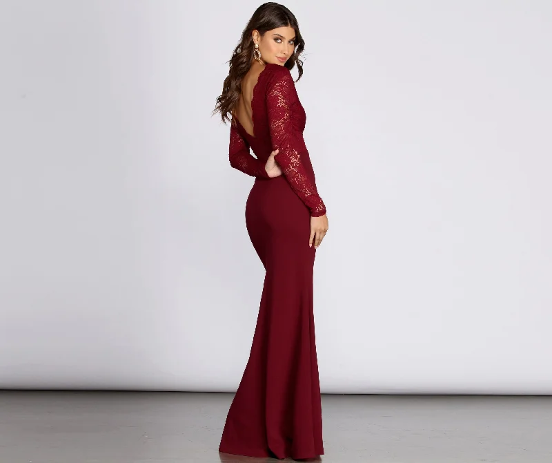 Women's Resort Attire Luciana Formal Lace Mermaid Dress