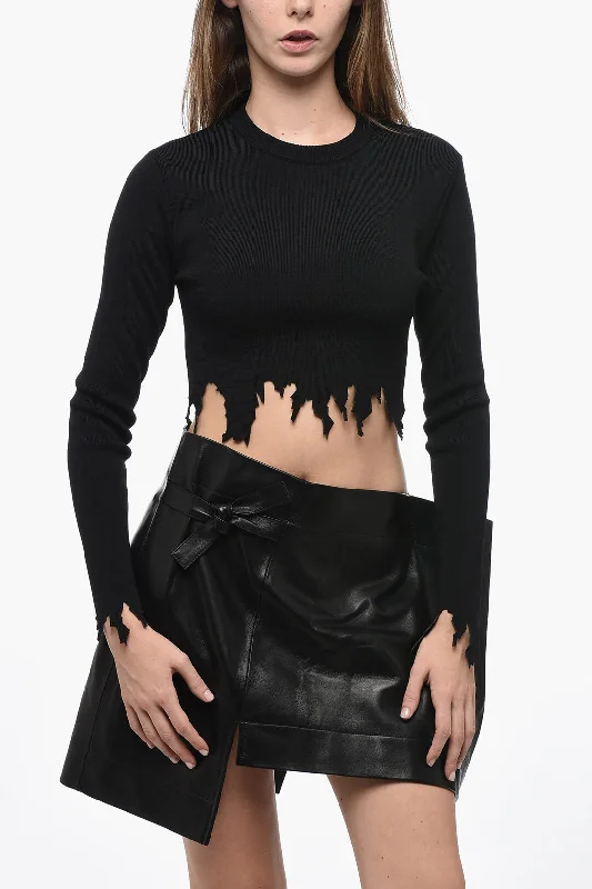 Women's Formal Apparel J.W.Anderson Ribbed Top with Laser-Cut Detailing