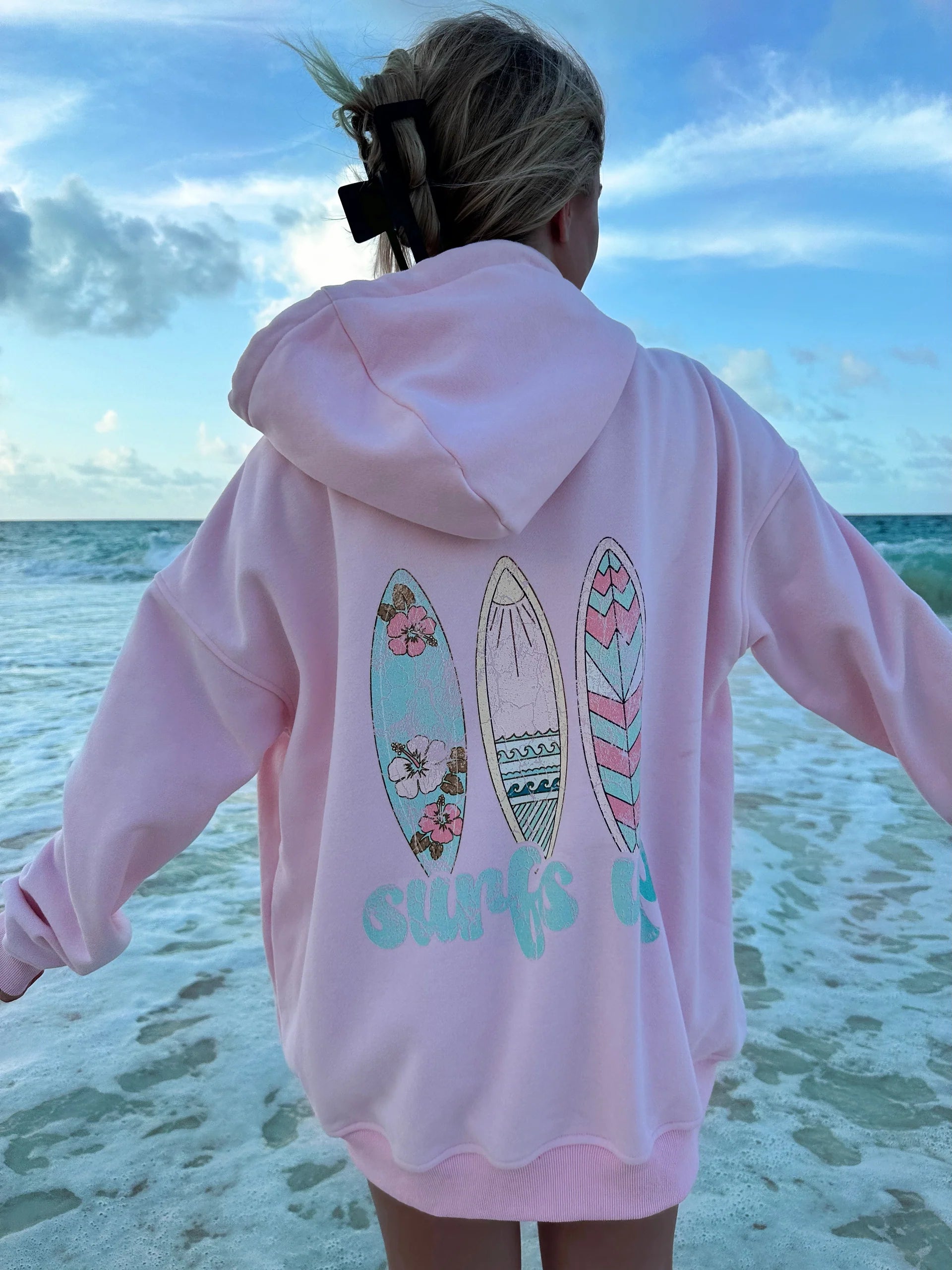 Women's Seasonal Clothing Surfs Up Zip Hoodie