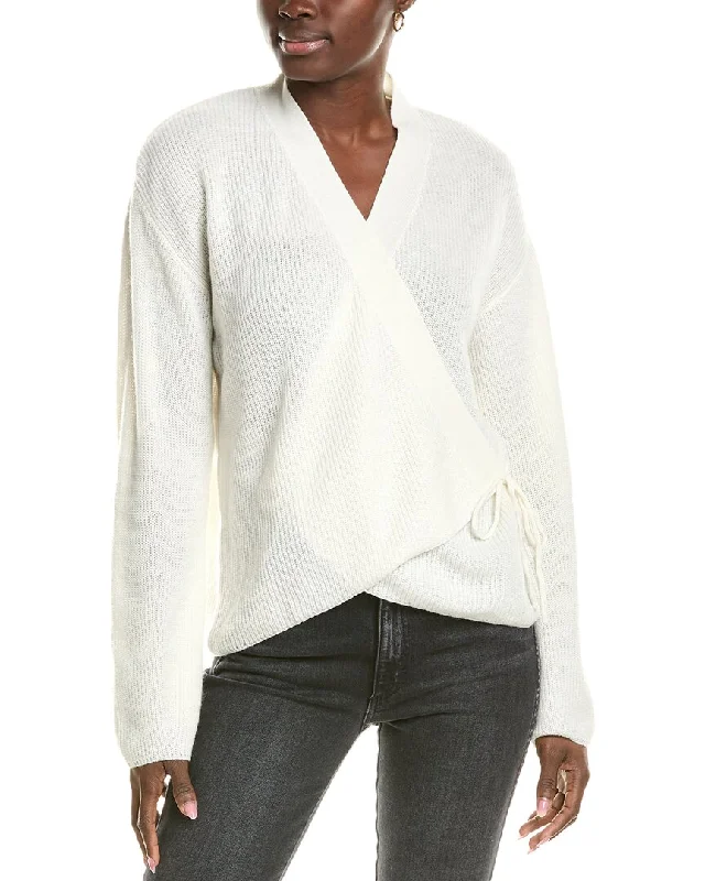 Women's Night-Out Clothes Brodie Cashmere Wool & Cashmere-Blend Ribbed Wrap Cardigan