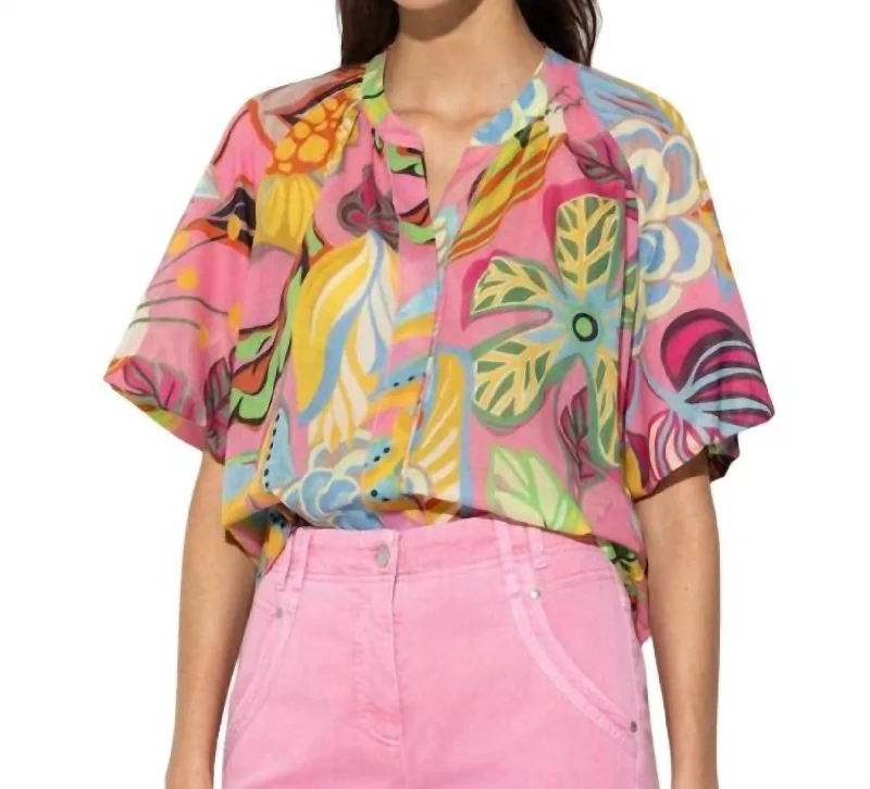 Women's Athletic Clothes Carribean Blouse In Pink Multi