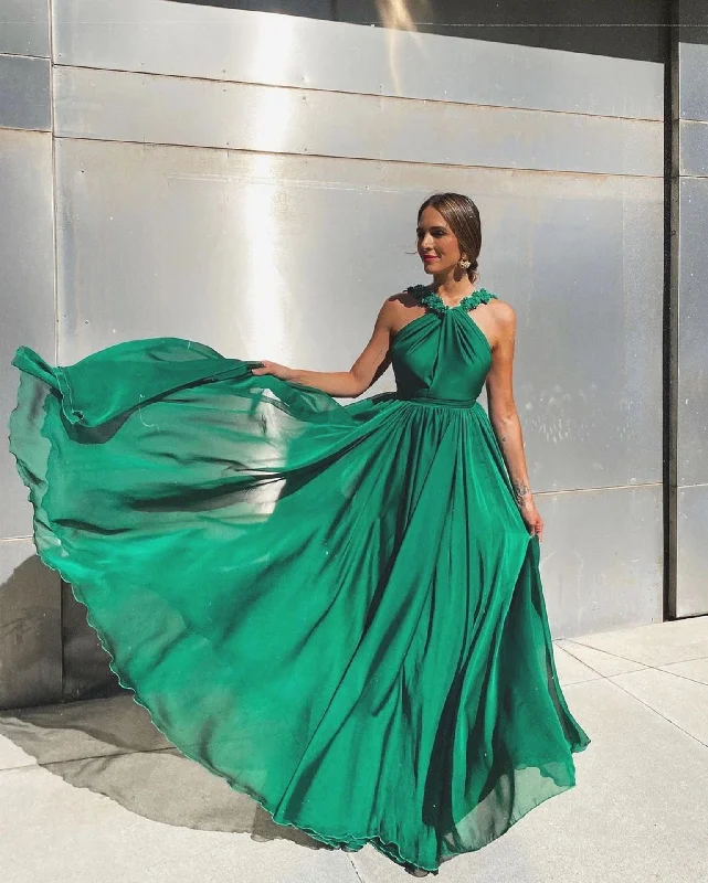 Stylish Women's Garments For Holidays FashionSierra - Sexy Green Backless Sleeveless Cocktail Gowns A Line Backless Prom Dresses