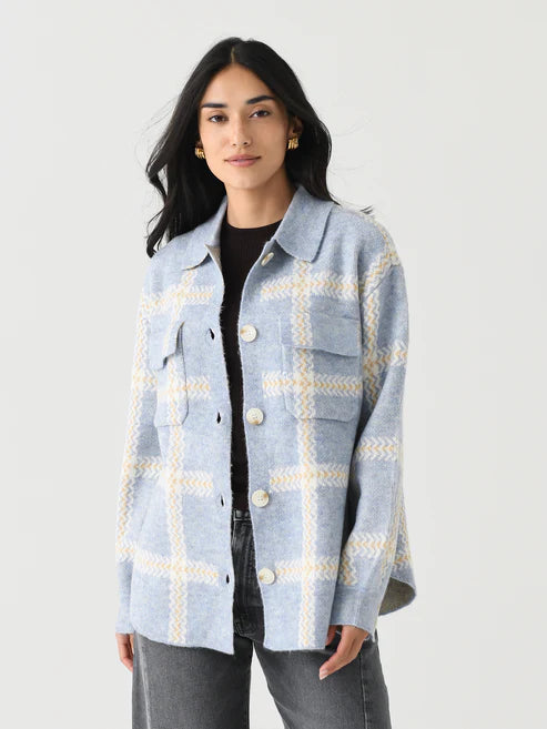 Women's Clothing Sets Z-Supply Tyler Plaid Sweater Jacket - LIGHT DENIM