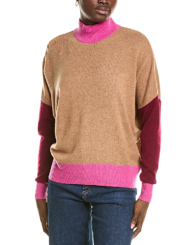 Plus-Size Women's Clothing Brodie Cashmere Wool & Cashmere-Blend Color Block Jumper