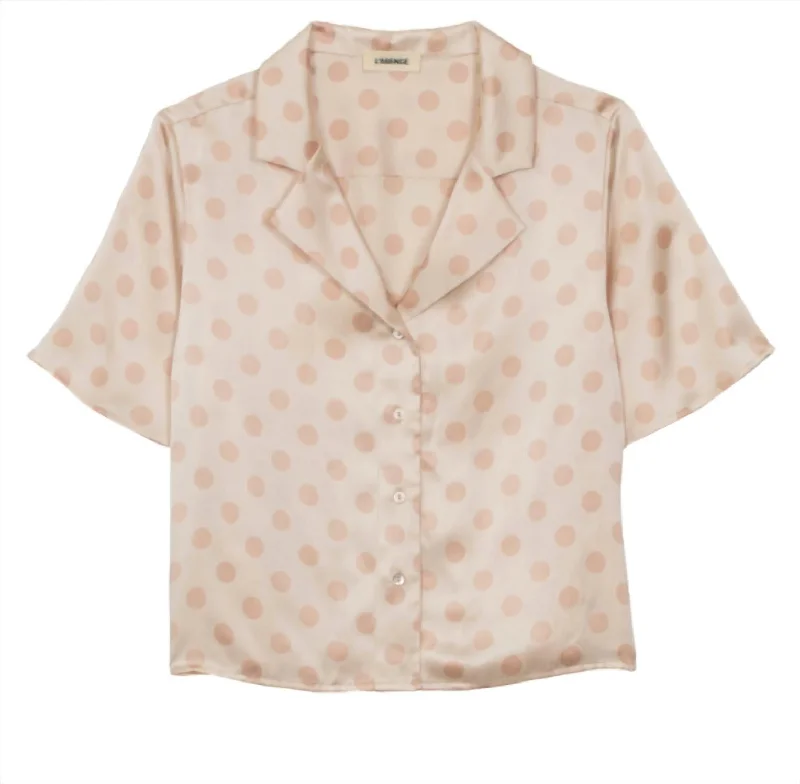 Women's Formal Event Attire Theo Crop Blouse In Beige