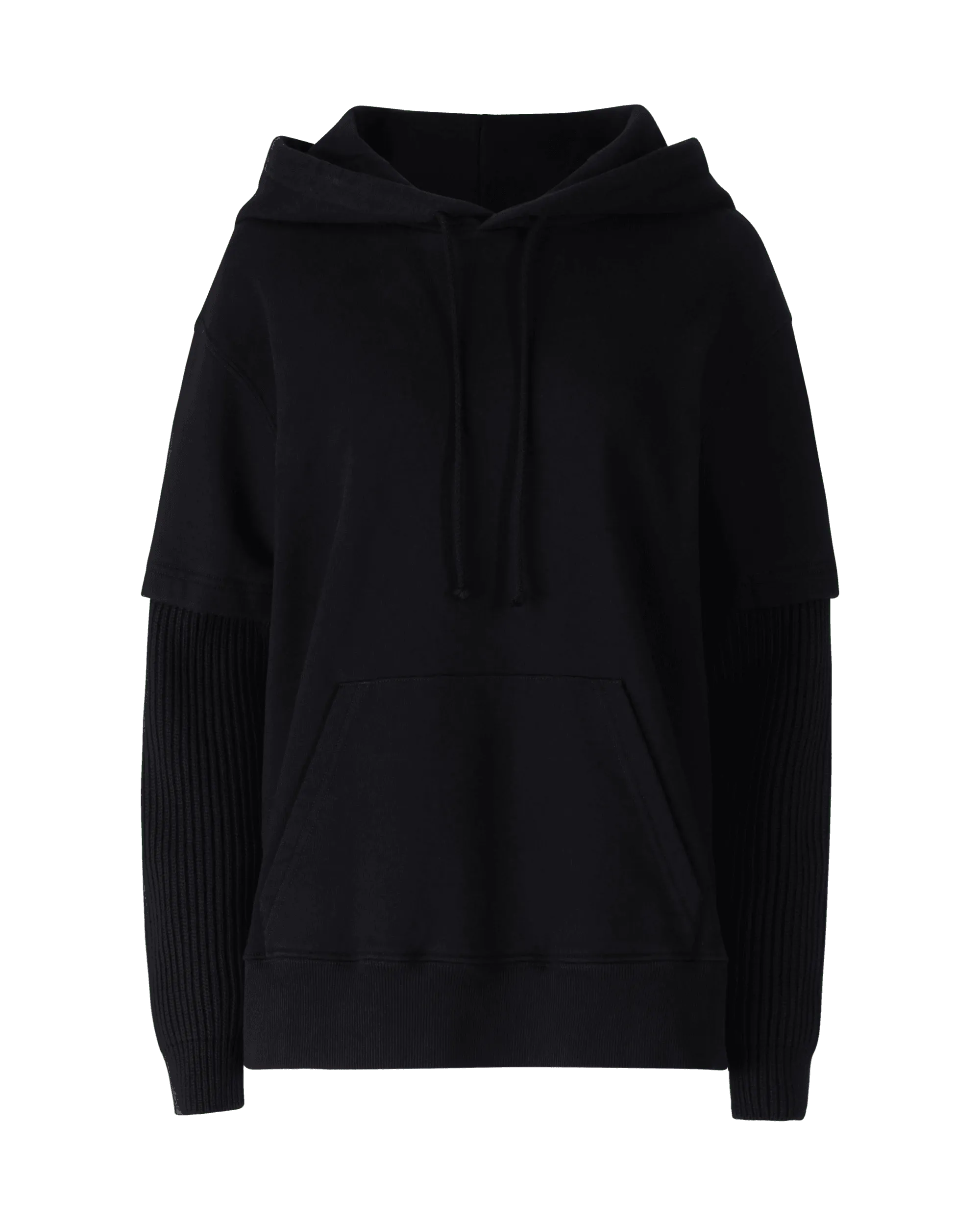 Women's Everyday Apparel Ribbed Sleeve Hoodie