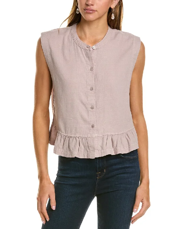 Women's Romantic Outfit Splendid Alice Button-Down Linen-Blend Tank