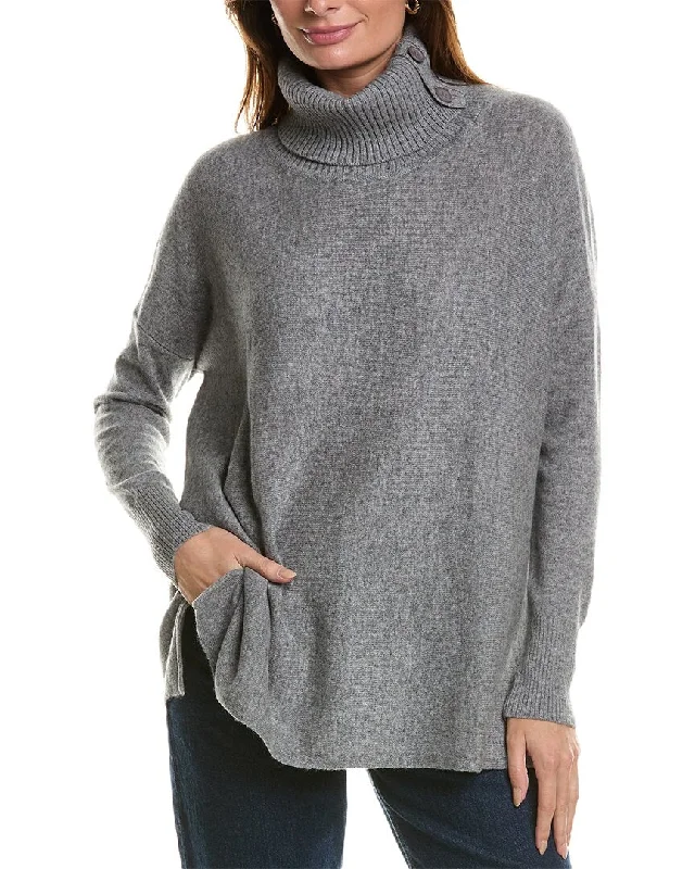 Women's Garments Forte Cashmere Button Neck Oversized Cashmere Pullover