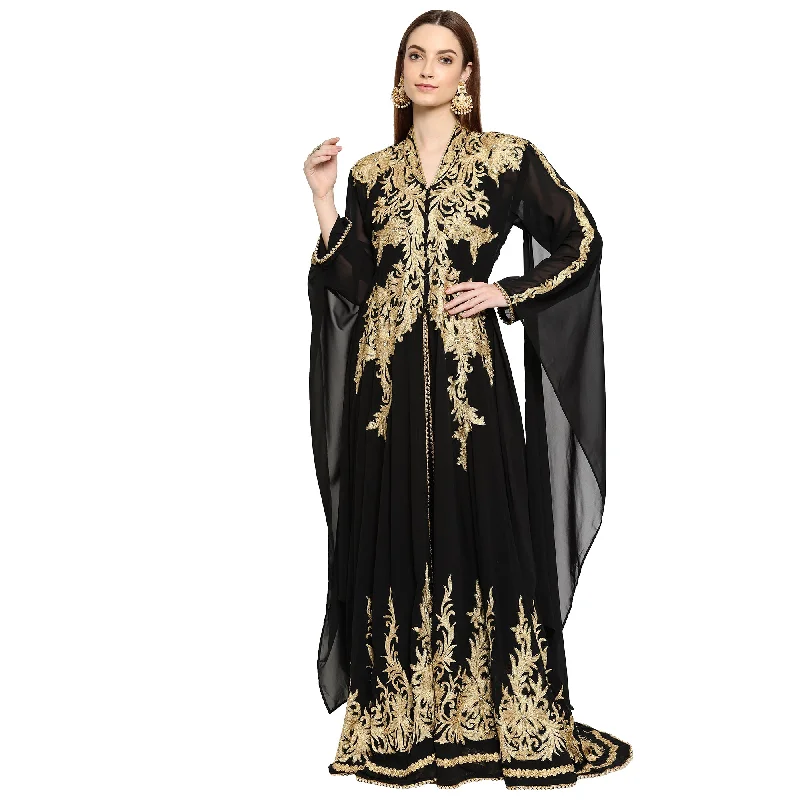 Women's Casual Wear Outfit Traditional Abaya Embroidered Maxi